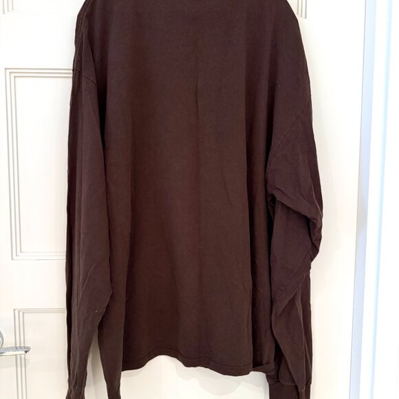 ECU - Size 2X - Santa Fe Imprint Crew-Neck Long-Sleeve T-Shirt, Chocolate Brown - Picture 3 of 4